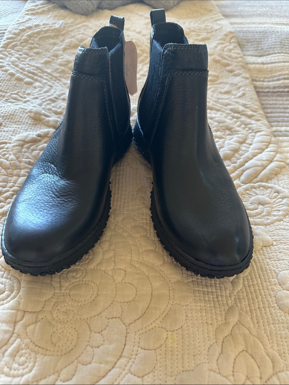 Sofft Black Leather Chelsea Ankle Boots